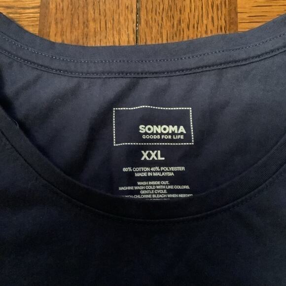 𝅺SONOMA Red White Blue Crew Neck American Flag U.S.A Shirt Plus Size 2XL - Picture 5 of 5